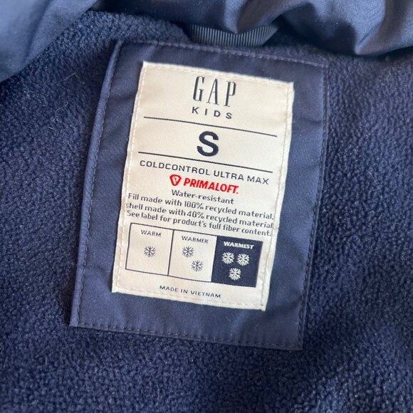 GAP Girls Navy Primaloft ColdControl Ultra Max Puffer Jacket, Size Small (6-7) - Picture 6 of 6